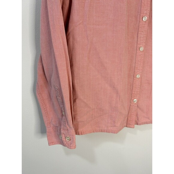 L.L. Bean Womens Size Small Pink Button Up Long Sleeve Shirt 100% Cotton - Picture 2 of 4